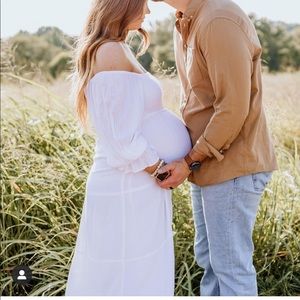 White Maxi Maternity Dress